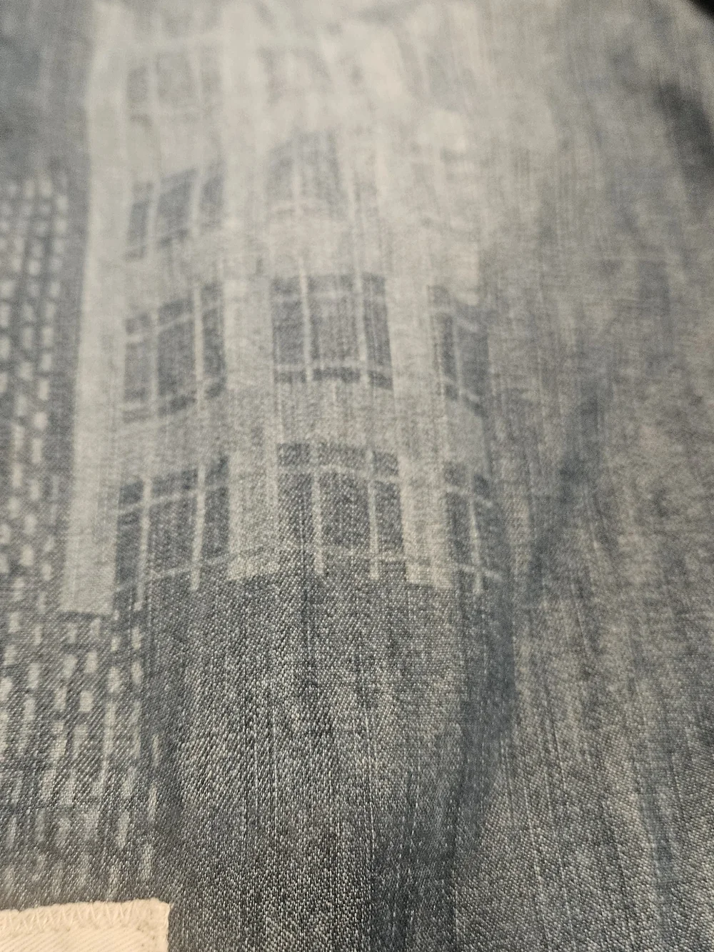 True Religion Blue Patchwork Denim Shirt Slim Fit- Men M